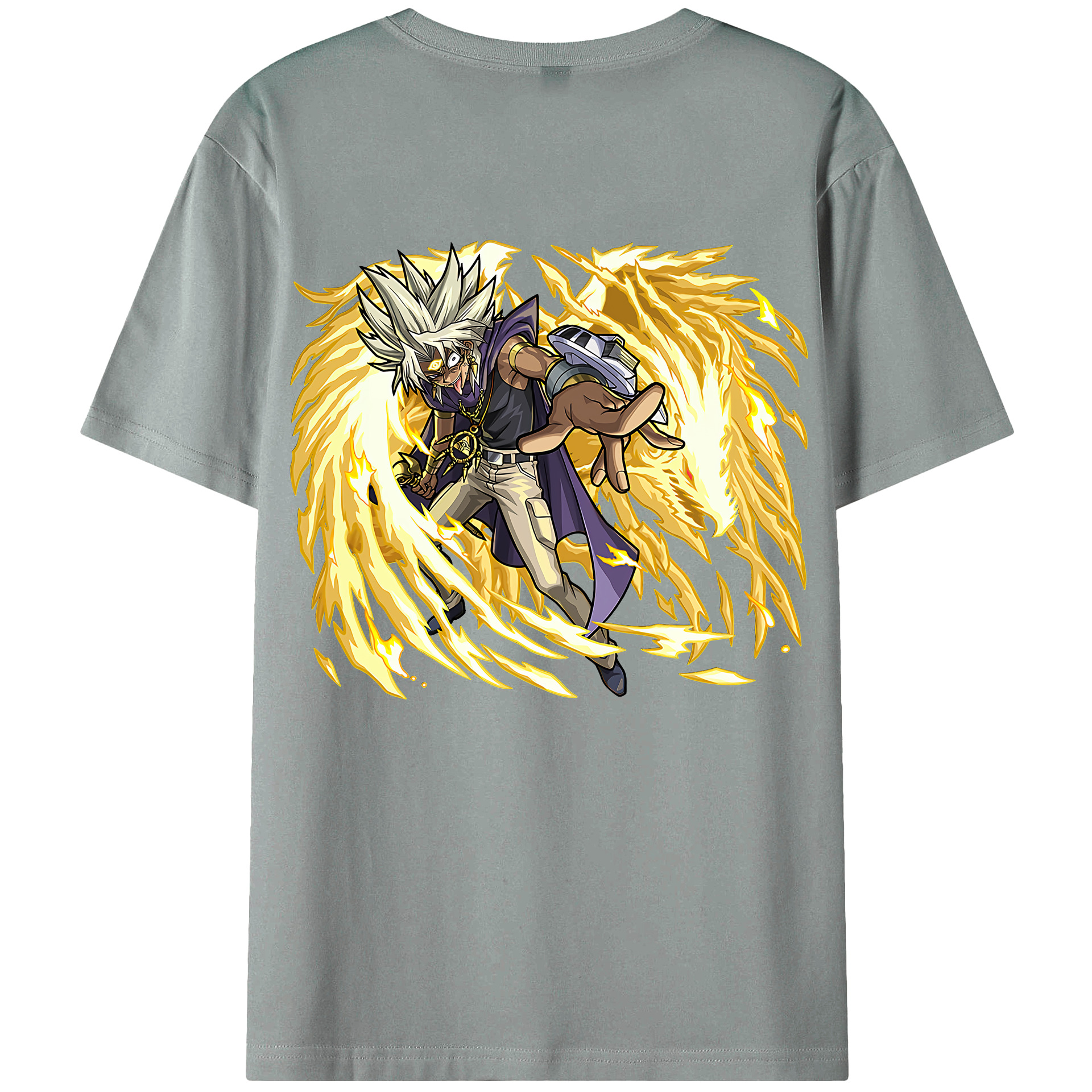 （画像用） 遊☆戯☆王 Yu-Gi-Oh! 綿100％ メンズ半袖Tシャツ（バックプリント） 通気性